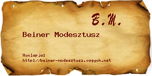 Beiner Modesztusz névjegykártya